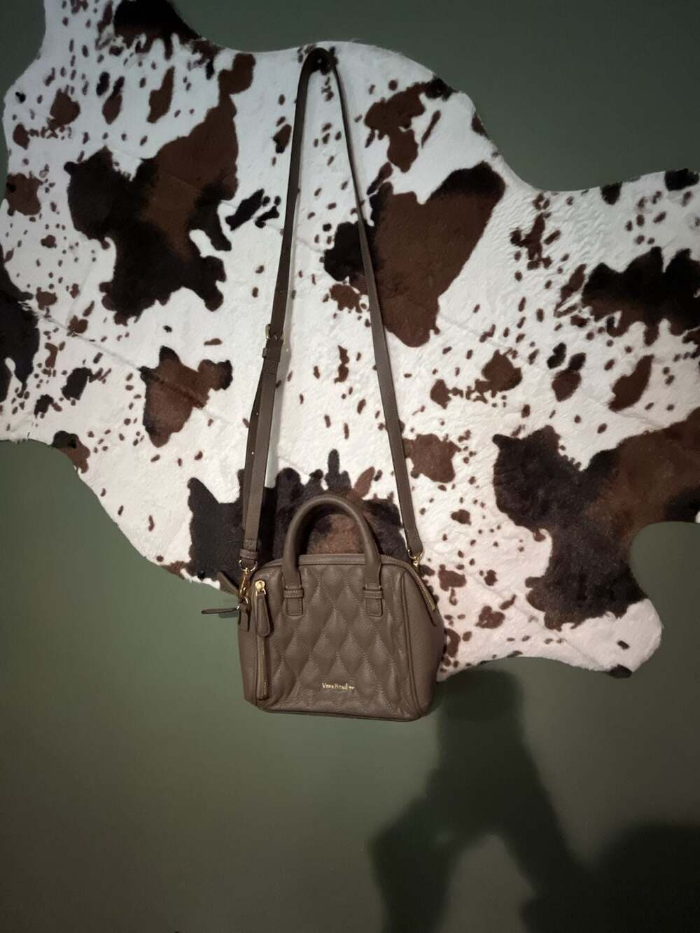 Vera Bradley Natalie Quilted Leather Mini Satchel Crossbody Bag